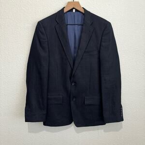 Baird McNutt x Murano Navy Blue 100% Linen Blazer Suit Jacket Men Small Wedding